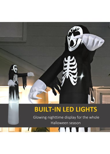 HOMCOM LED Inflatable Disco Skeleton Ghost (190cm x 120cm x 360cm)