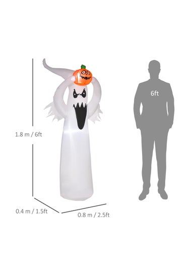 HOMCOM LED Inflatable Floating Ghost & Pumpkin Party (80cm x 40cm x 180cm)