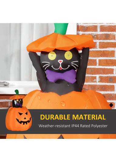 HOMCOM Inflatable Pumpkin with Lifting Cat (76cm x 64cm x 91-115cm)