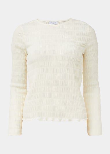 Ivory Long Sleeve Textured Top