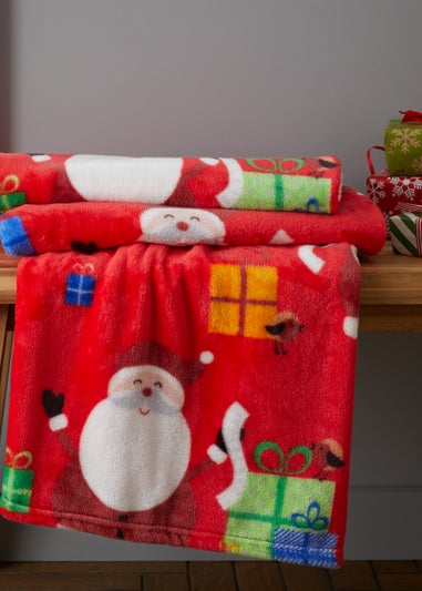 Catherine Lansfield Santa's Christmas Presents 130x170cm Blanket Throw