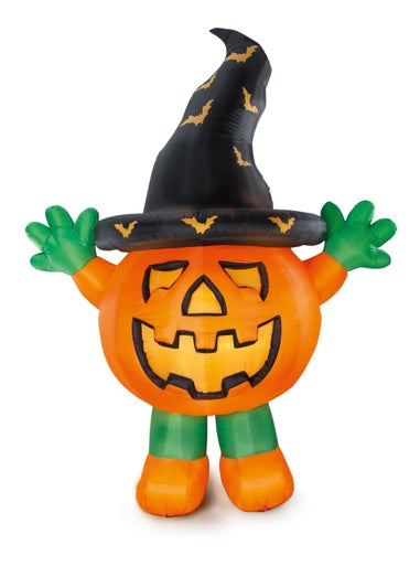 Premier Decorations 3m Lit Standing Pumpkin with Witches Hat