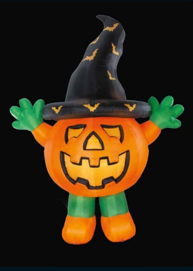 Premier Decorations 3m Lit Standing Pumpkin with Witches Hat