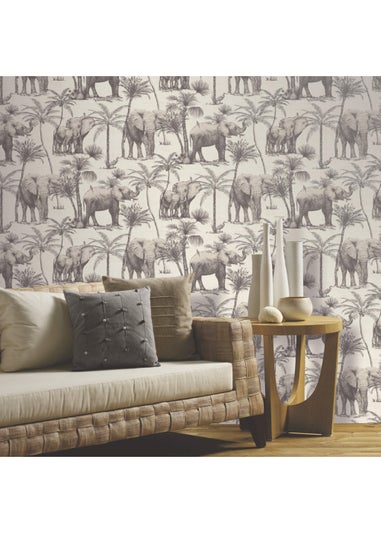 Arthouse Elephant Grove Wallpaper