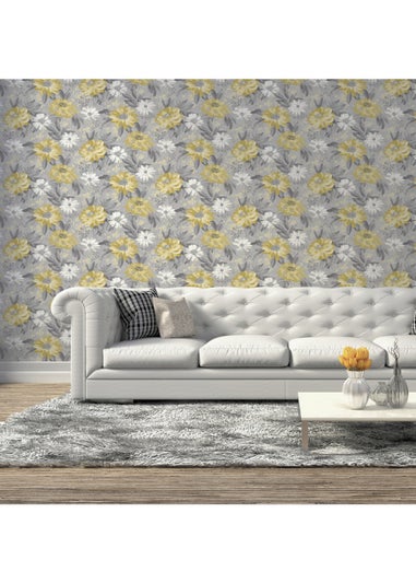 Arthouse Painted Dahlia Floral Wallpaper