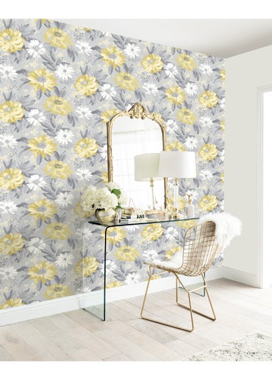 Arthouse Painted Dahlia Floral Wallpaper