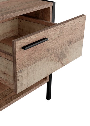 LPD Furniture Hoxton Bedside Cabinet Distressed Oak Effect (500x400x438mm)