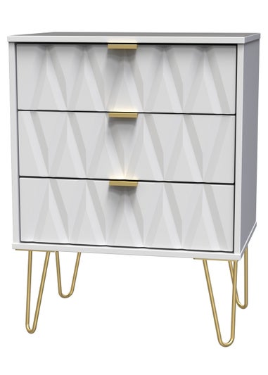 Swift Prism 3 Drawer Midi Chest (74cm x 39.5cm x 57.5cm)