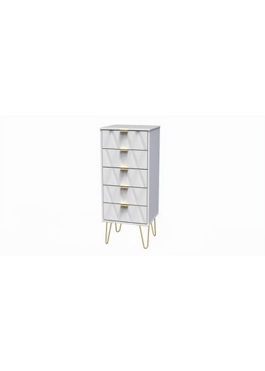 Swift Prism 5 Drawer Bedside Cabinet (107.5cm x 41.5cm x 39.5cm)