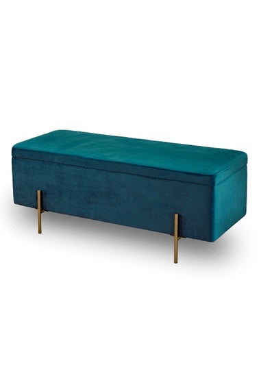 LPD Furniture Lola Storage Ottoman Teal (450x1150x450mm)