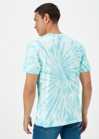 Blue Tie Dye Swirl Print T-Shirt