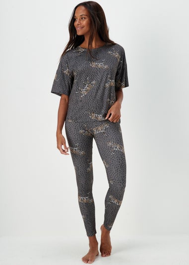 Charcoal Tiger Print Pyjama Set