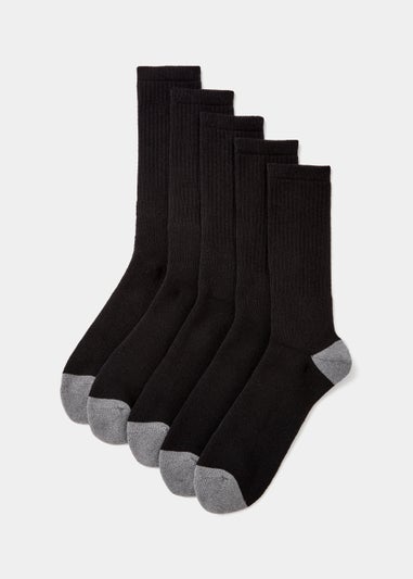 5 Pack Black & Grey Work Socks