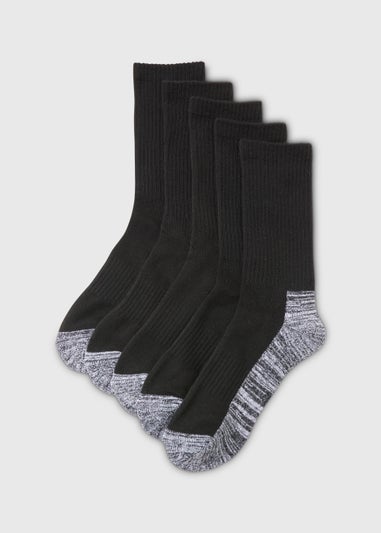 5 Pack Black Work Socks