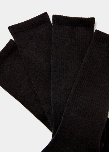 4 Pack Black Sports Socks