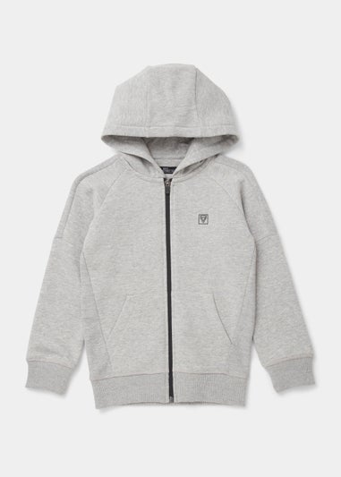 Boys Grey Mesh Zip Up Hoodie (4-16yrs)