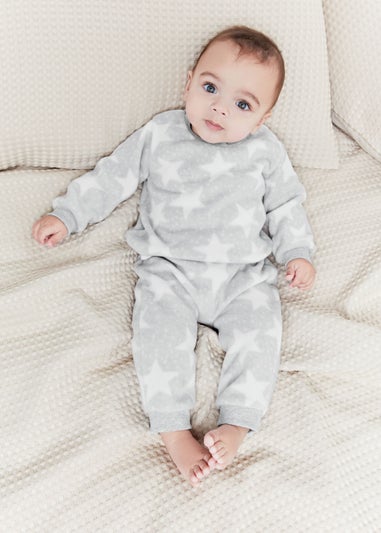 Baby Grey Microfleece Sweatshirt & Joggers Set (Newborn-23mths)
