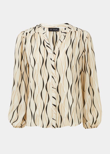 Et Vous Beige Printed Blouse