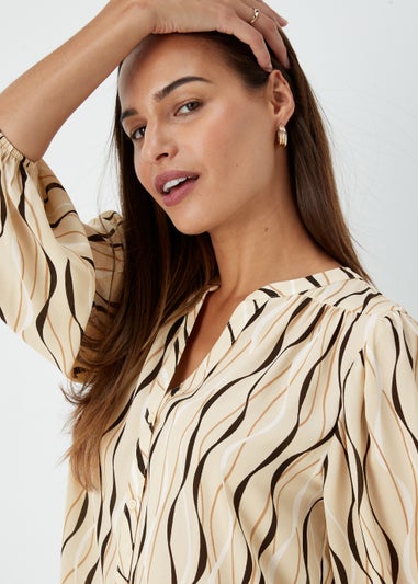 Et Vous Beige Printed Blouse
