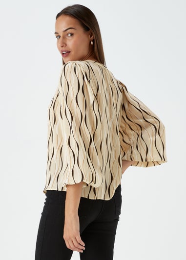 Et Vous Beige Printed Blouse
