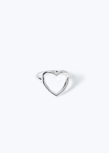 Silver Open Heart Ring