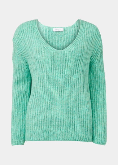 Green V-Neck Jumper