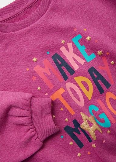 Girls Purple Make Today Magic Sweatshirt (9mths-6yrs)