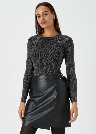Et Vous Silver & Black Knitted Jumper