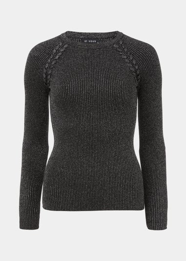 Et Vous Silver & Black Knitted Jumper