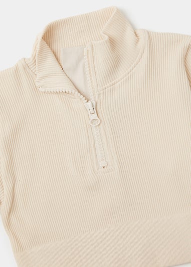 Girls Stone Seamless Zip Up Top (7-15yrs)