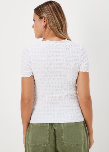 White Textured Top