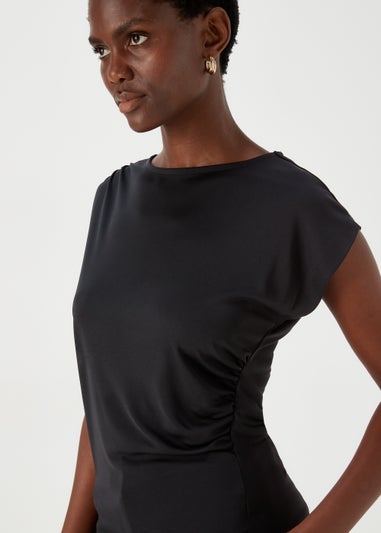 Et Vous Black Drape Jersey Top