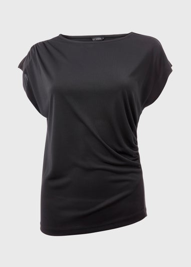 Et Vous Black Drape Jersey Top