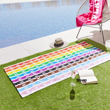 Playboy Rainbow Bunny Cotton Beach Towel