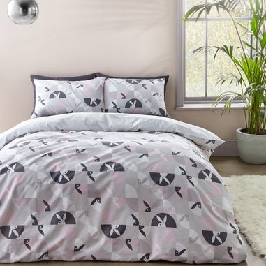 Playboy Retro Geo Reversible Bunny Duvet Cover Set