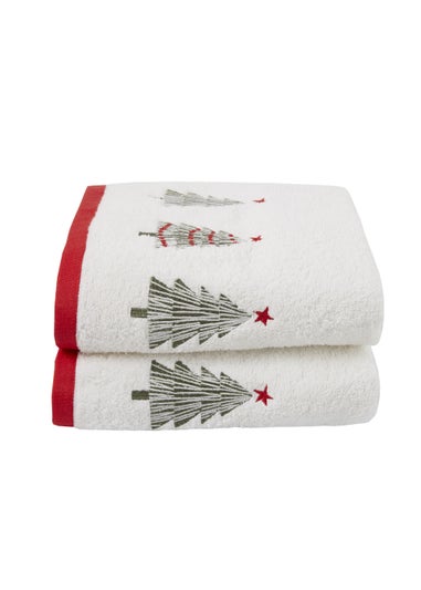 Fusion Christmas Trees Hand Towel (2 pack)