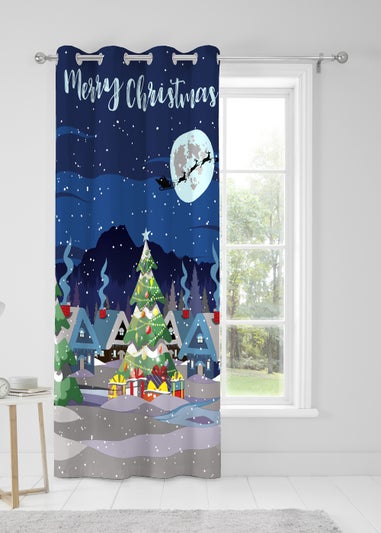 Bedlam Christmas Glow In The Dark Eyelet Single Panel Door Curtain