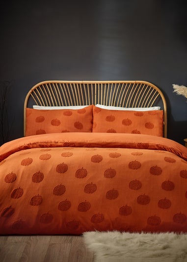 furn. Pumpkin Tufted 100% Cotton Duvet Cover Set