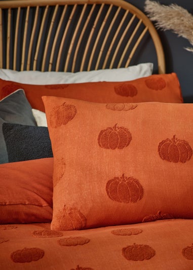 furn. Pumpkin Tufted 100% Cotton Duvet Cover Set