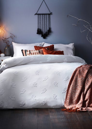 furn. Ghost Tufted 100% Cotton Duvet Cover Set