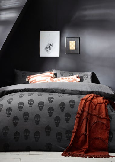 furn. Skulls Tufted 100% Cotton Duvet Set