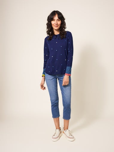 Cassie Besticktes Langarmshirt