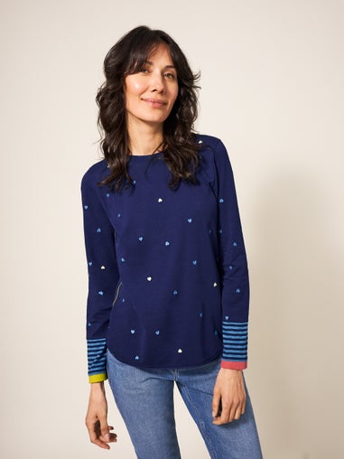 Cassie Besticktes Langarmshirt