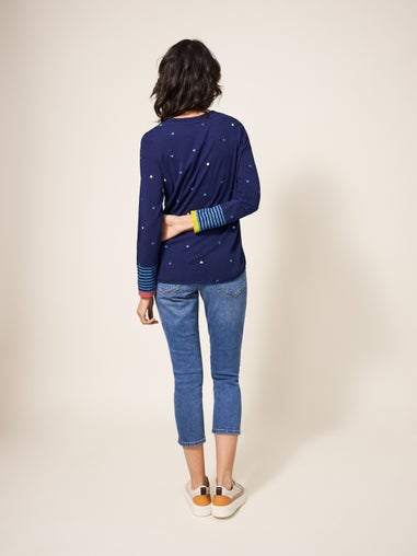 Cassie Besticktes Langarmshirt