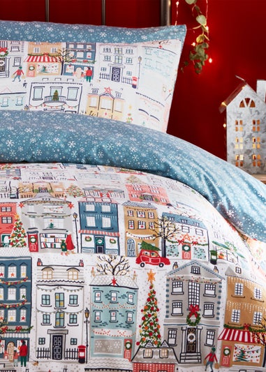 furn. Festive Town Reversible Duvet Cover Set