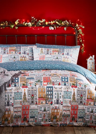 furn. Festive Town Reversible Duvet Cover Set