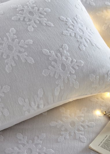 furn. Snowflake Tufted 100% Cotton Duvet Cover Set