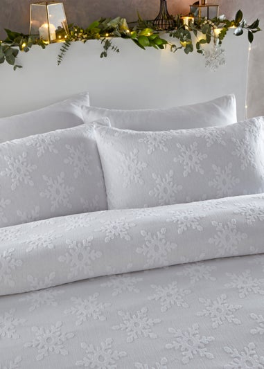 furn. Snowflake Tufted 100% Cotton Duvet Cover Set