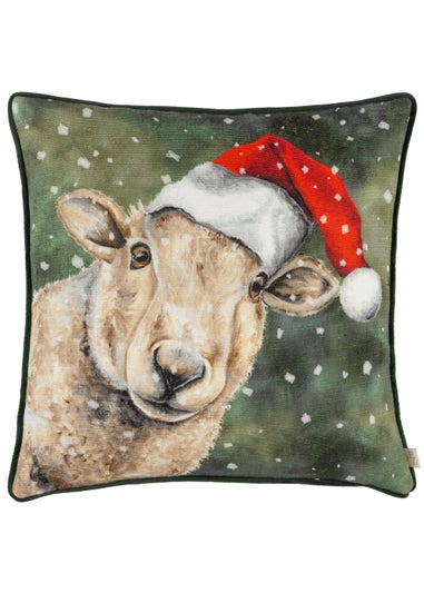 Evans Lichfield Christmas Sheep Festive Filled Cushion (43cm x 43cm x 8cm)