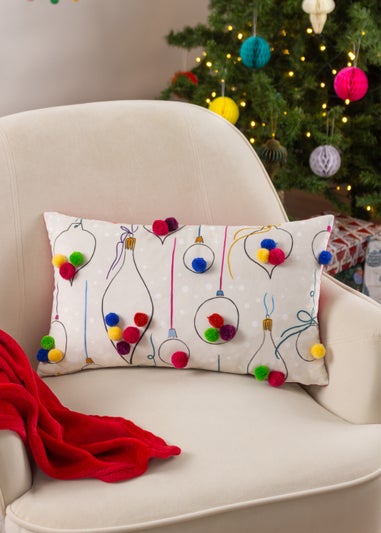 Heya Home Festive-Val Baubles Filled Cushion (30cm x 50cm x 8cm)